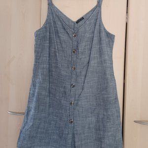 Cotton On denim spaghetti strap dress with button detail front Large. Never worn